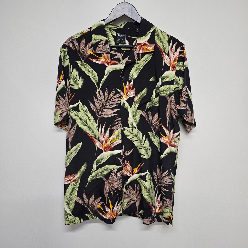 Todd Snyder x Three Looms Floral Camp Collar Shirt Mens Large Bird of Paradise